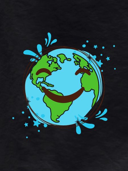 Smiling Earth design cheerful globe
