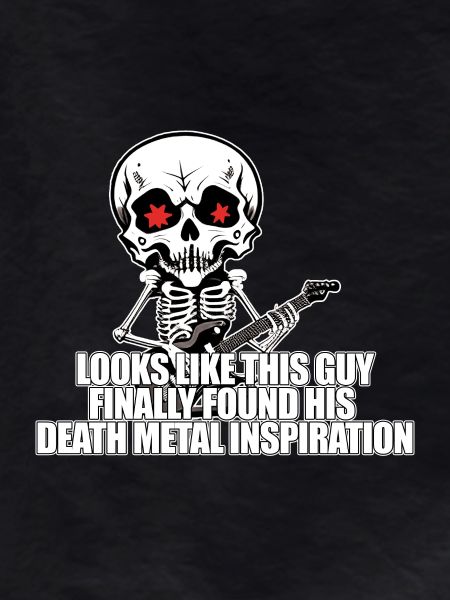Skeleton with guitar DEATH METAL