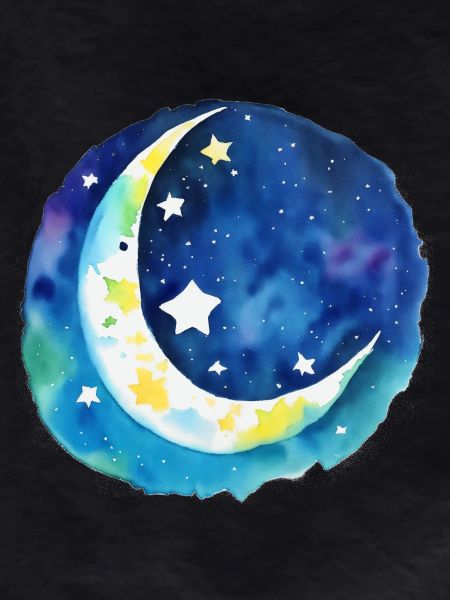 Moon and stars