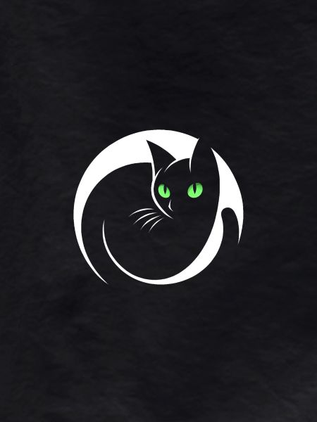 Chat noir élégant