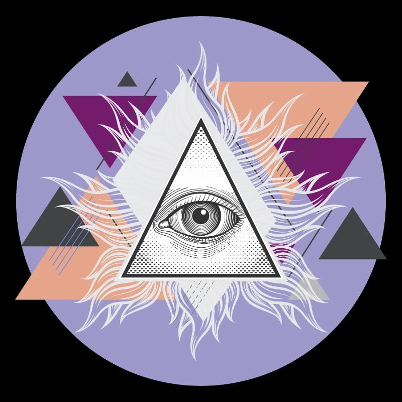 Oeil triangulaire géométrique avec auras
