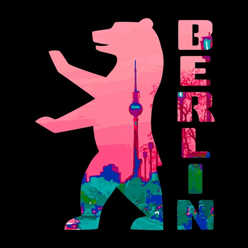 Berlin Bär Neon Silhouette