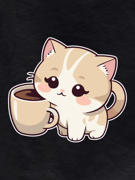 Kitten with coffee cup