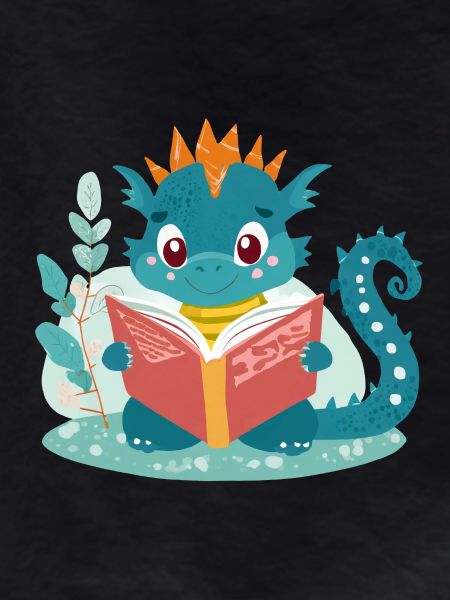 Little dragon with book