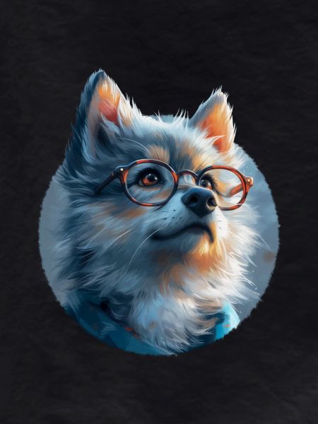 Illustration of Wolf with Glasses