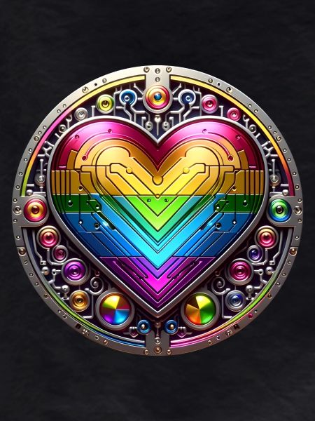 Metallic Rainbow Heart