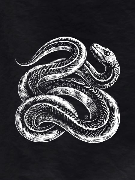 Serpent blanc entrelacé