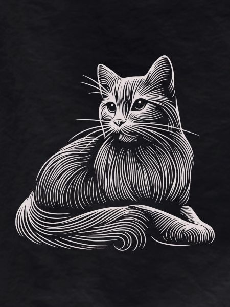 White Cat Patterns Light Strokes