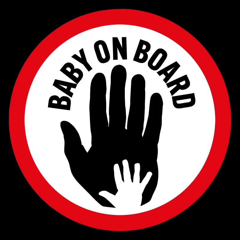 Bébé à bord main dans la main