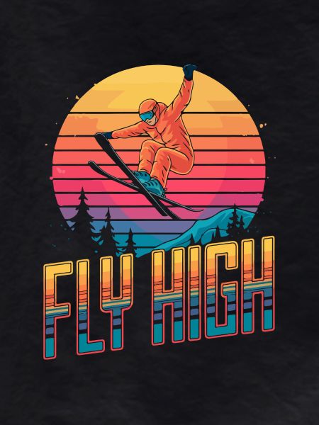 Sunset Snowboarder Artistic Design