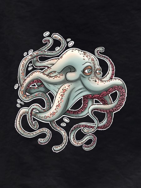 Whimsical Octopus with Dreamy Expression