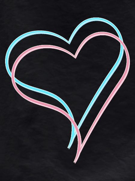 Hearts blue pink