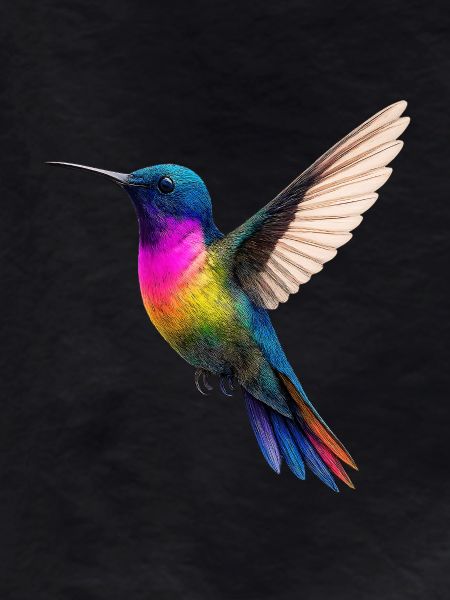 Vibrant Rainbow Hummingbird Design