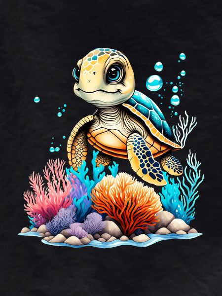 Vibrant Underwater Turtle Scene
