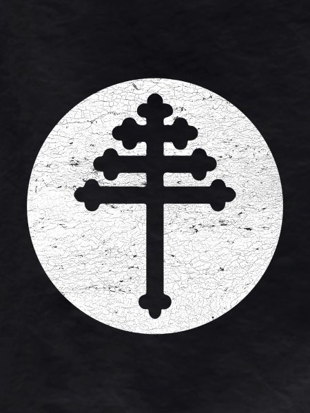 Maronite Cross in White Circle