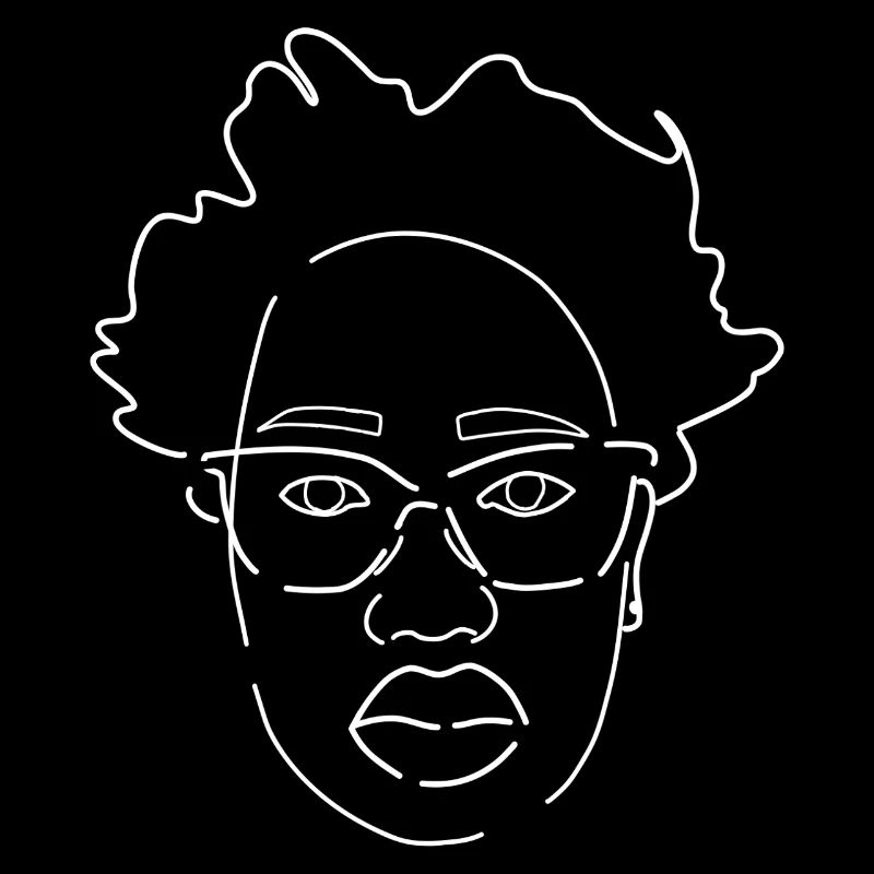 Portrait au trait d'une coiffure sauvage