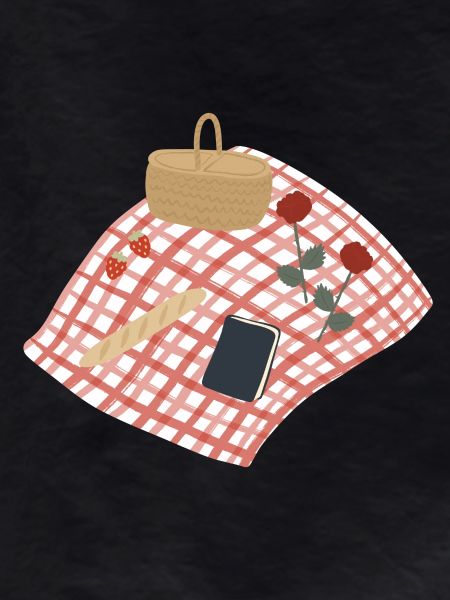 Rustic Picnic Scene Illustration