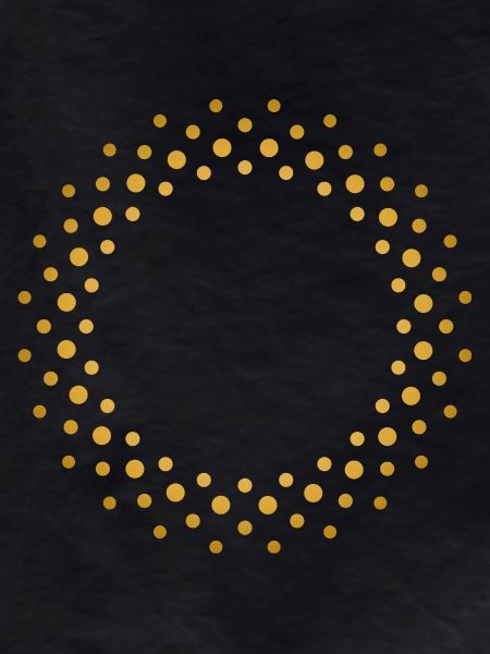 Ring-shaped, golden dot pattern