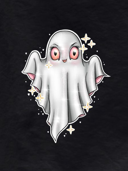 Cute Glowing Ghost Illustration