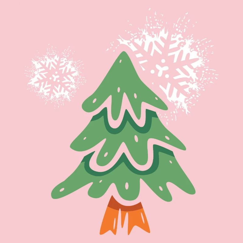Weihnachtsbaum mit Schneeflocken