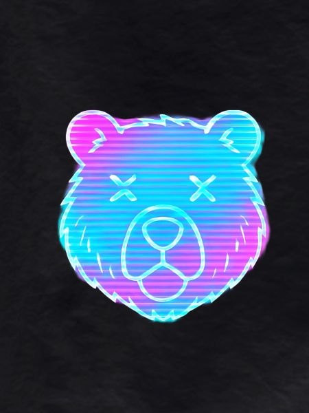 Neon Bärenkopf Gradient
