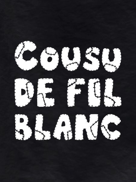 SEWN WITH WHITE THREAD!