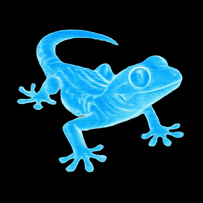 Blue Gecko Silhouette Pattern