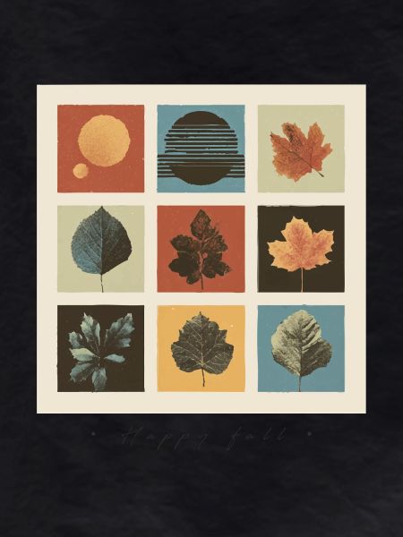 Autumn Leaf Mosaic Grid