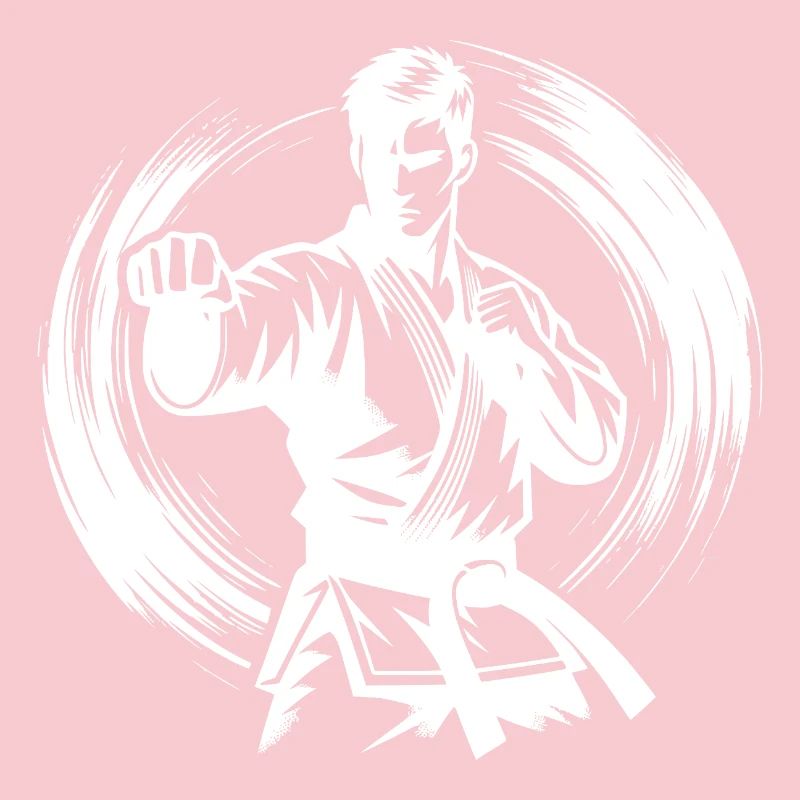 Dynamische Kampfpose Perfekte Karate Silhouette