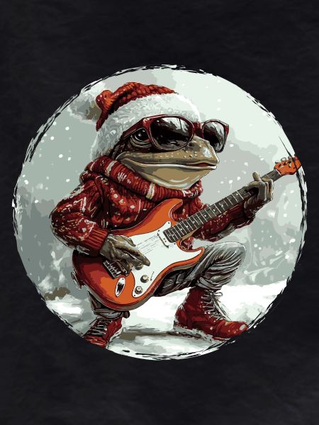 Frog Christmas Guitar