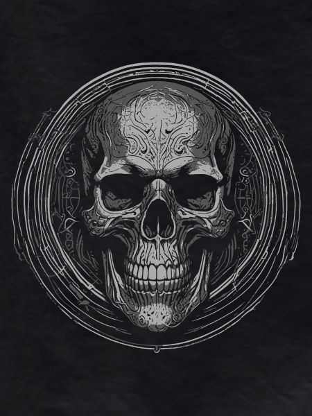 Skull Circle Engraving