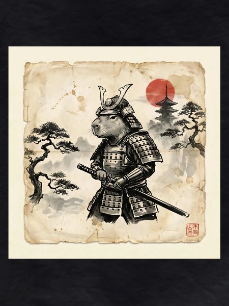 Capybara Samurai Japanese Warrior