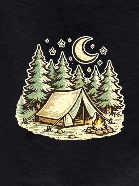 Forest Camping Moonlight Nights