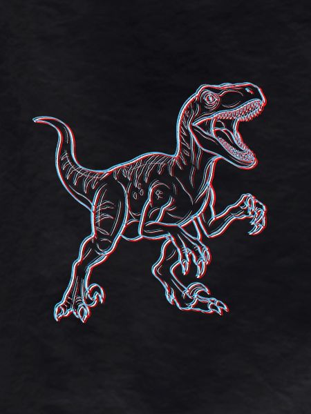 Neon Dinosaur 3D Skeleton