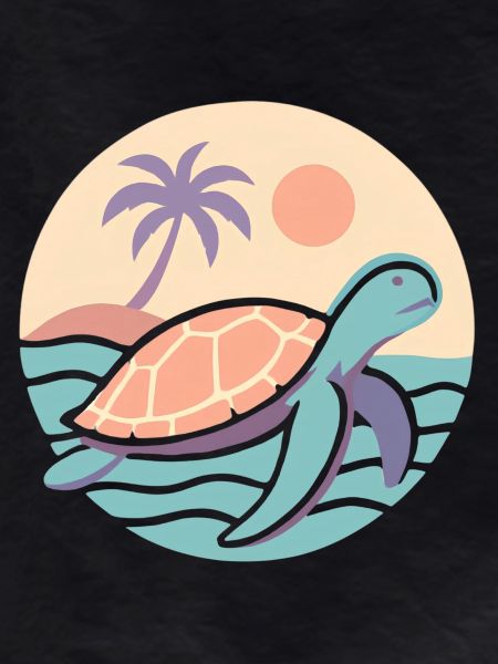 Retro turtle on the beach
