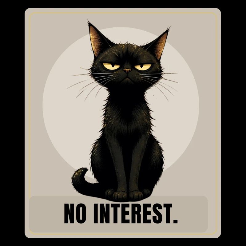 No Interest. – Sarcastic Black Cat Design