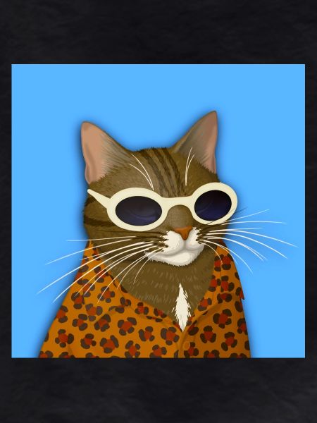 Tabby Cat in Leopard Print