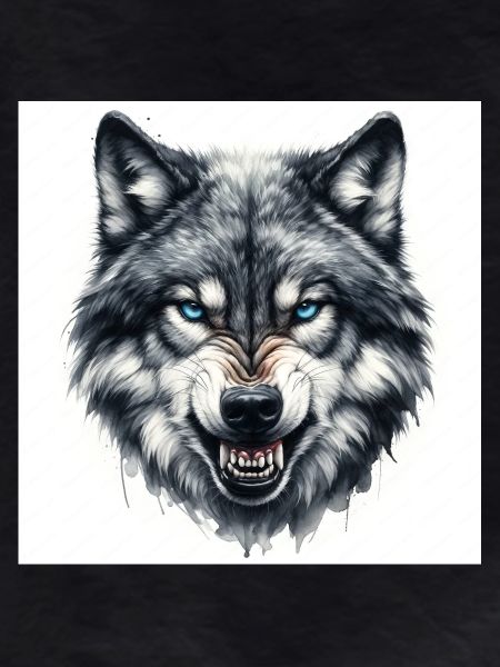 Blauer Wolfkopf Aquarell