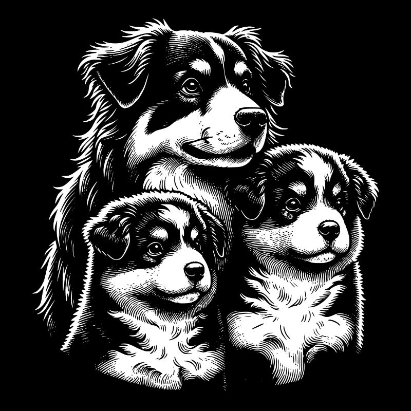 Australian Sheperd Mama mit Welpen