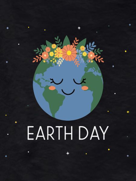 Smiling Floral Earth
