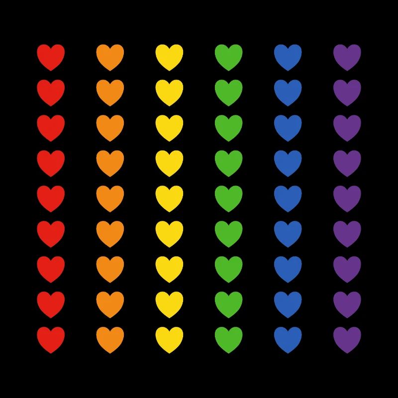 Drapeau arc-en-ciel coeurs