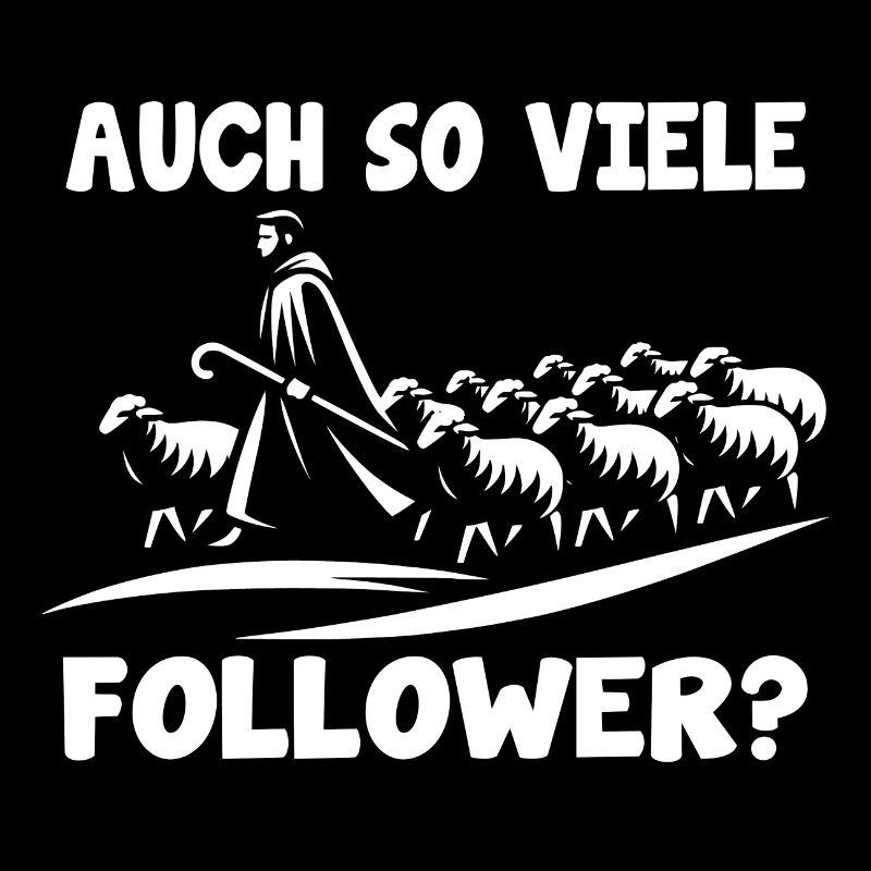 Lustiges Schäfermotiv mit Herde Schäfer und Spruch