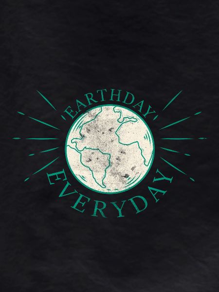 Earth globe with eco-friendly slogan