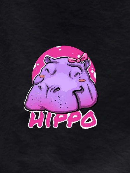 Cute Hippo with Pink Bow