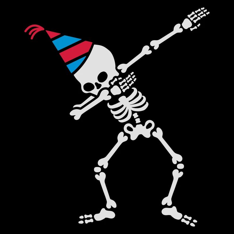 Dab skeleton dabbing birthday party hat
