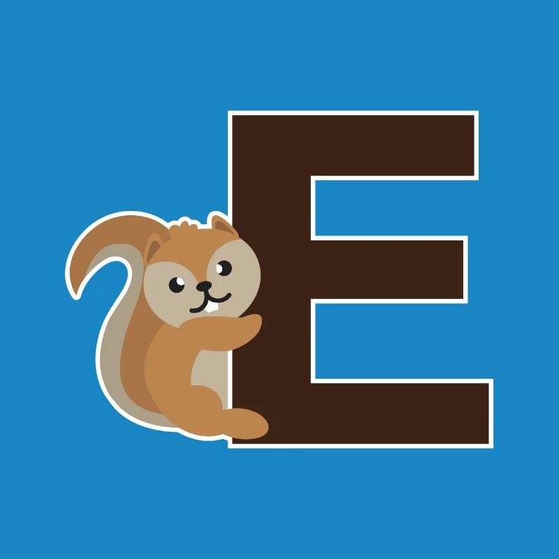 Ein E wie das Eichhörnchen das an dem E hängt