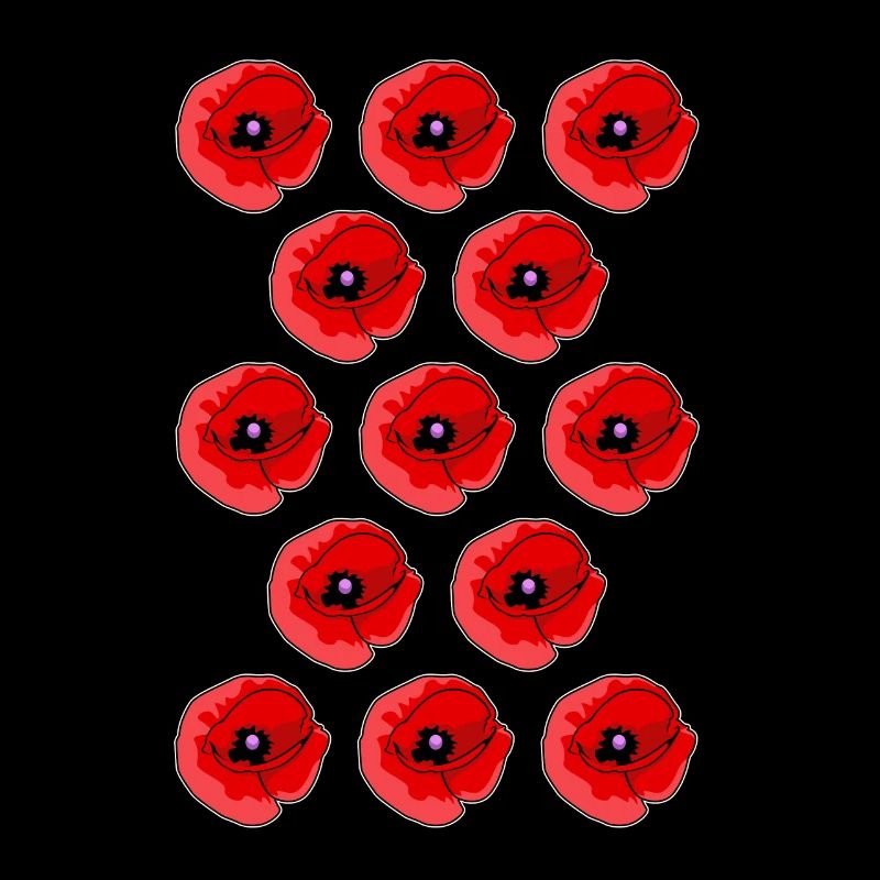 Abstract Poppies Pattern