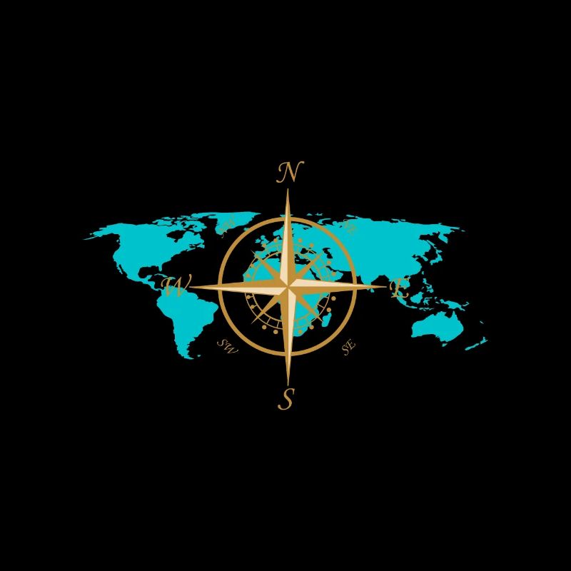 Compass map, design, men, women, gift