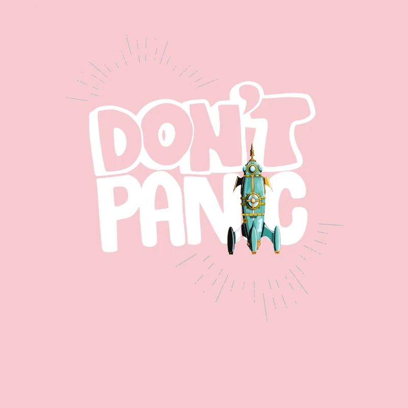 No Fear Panic Saying Comic Rocket Humor Helper