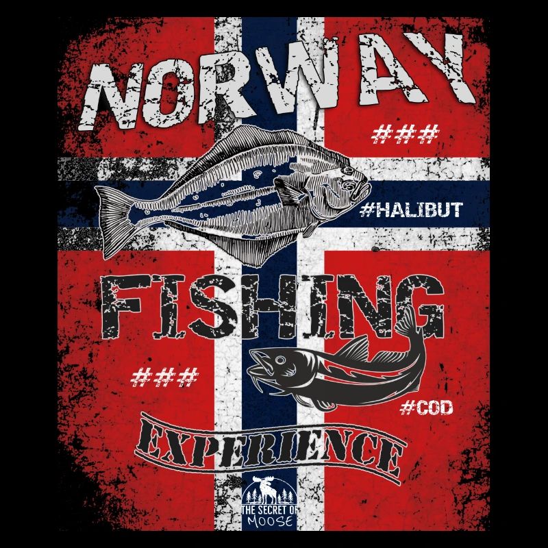 Norvège Drapeau de pêche Poisson de pêche Design